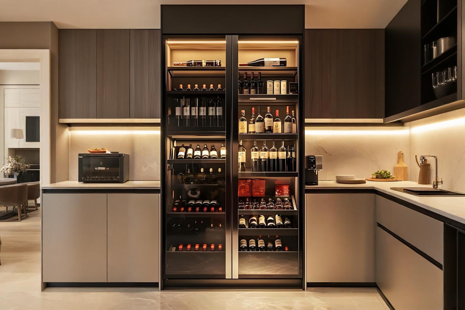 Wine cabinet aluminum frame glass doors