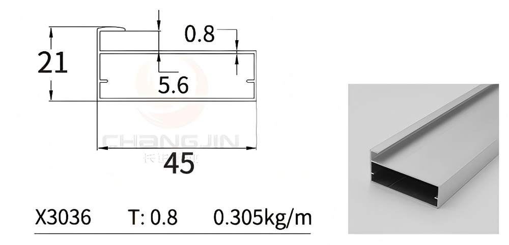 6063 T5 aluminum cabinet frame profile product detail