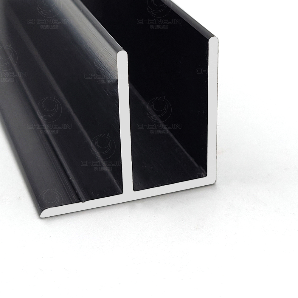 floor mounted aluminum U channel glass partition base fixing profile