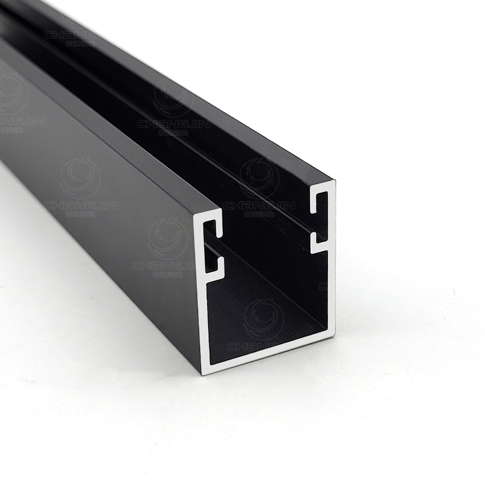 aluminum U channel cabinet glass door frame profile furniture
