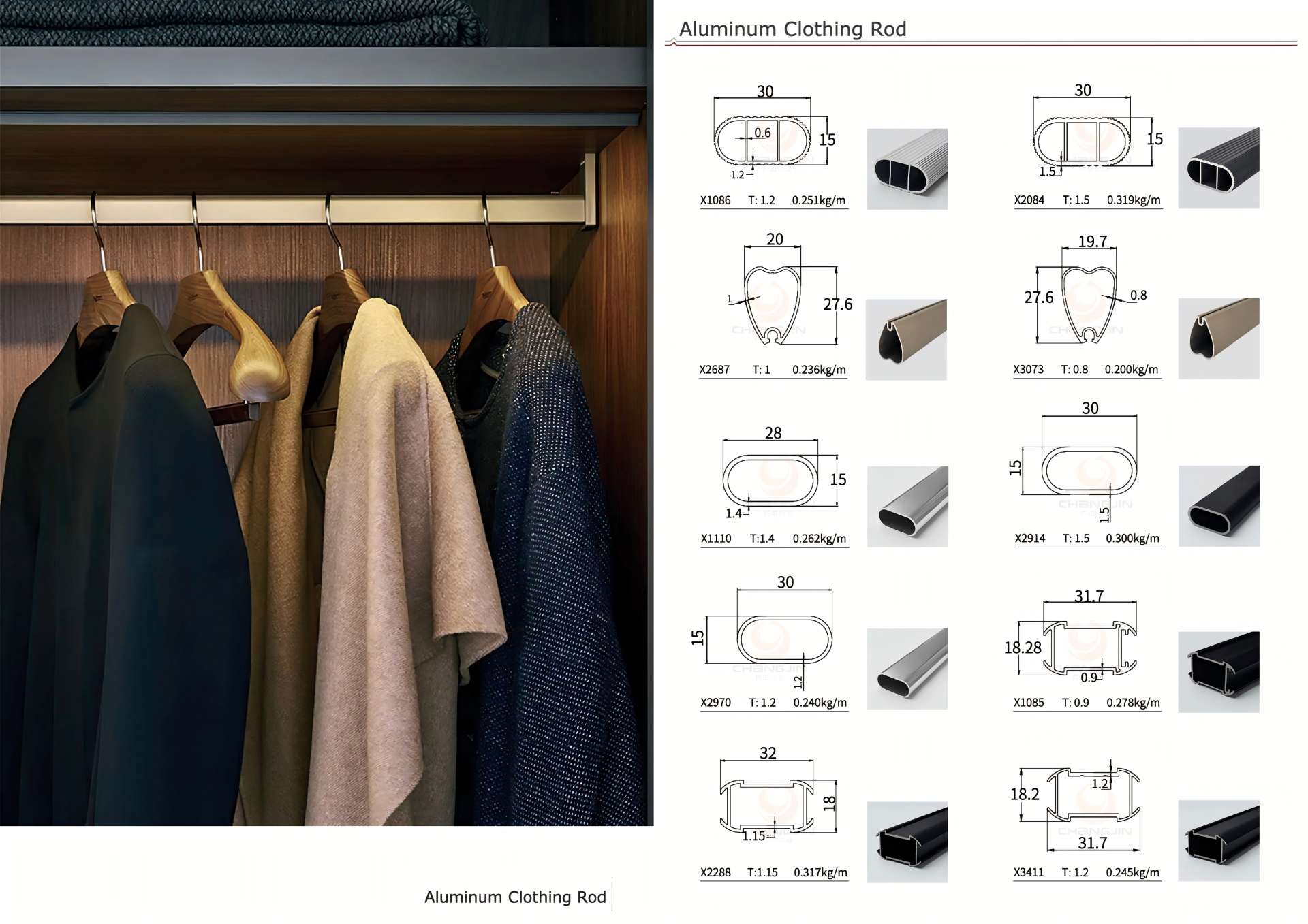 premium wardrobe hanging rod application