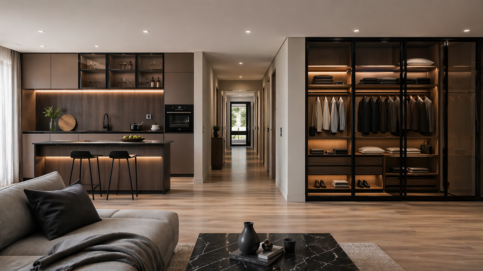 furniture aluminum profiles used in cabinets wardrobes and modern interior design