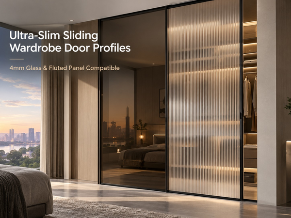 Slim Aluminum Sliding Wardrobe Door Profiles