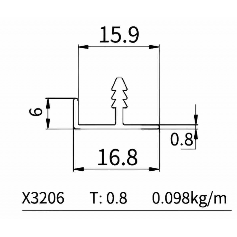 F Handle Profile X3206