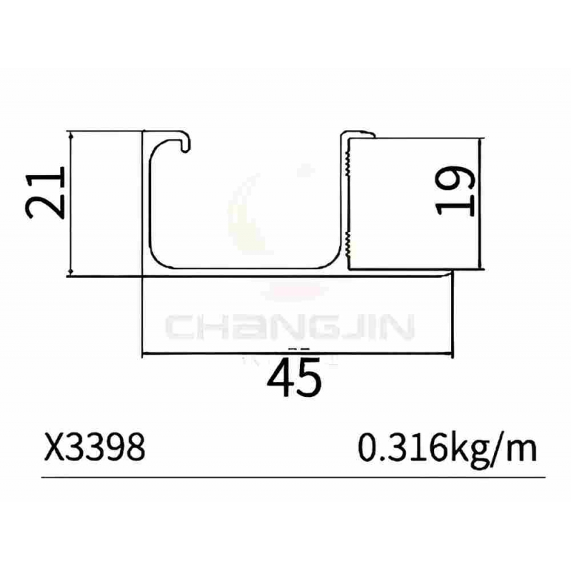 H Handle Profile X3398