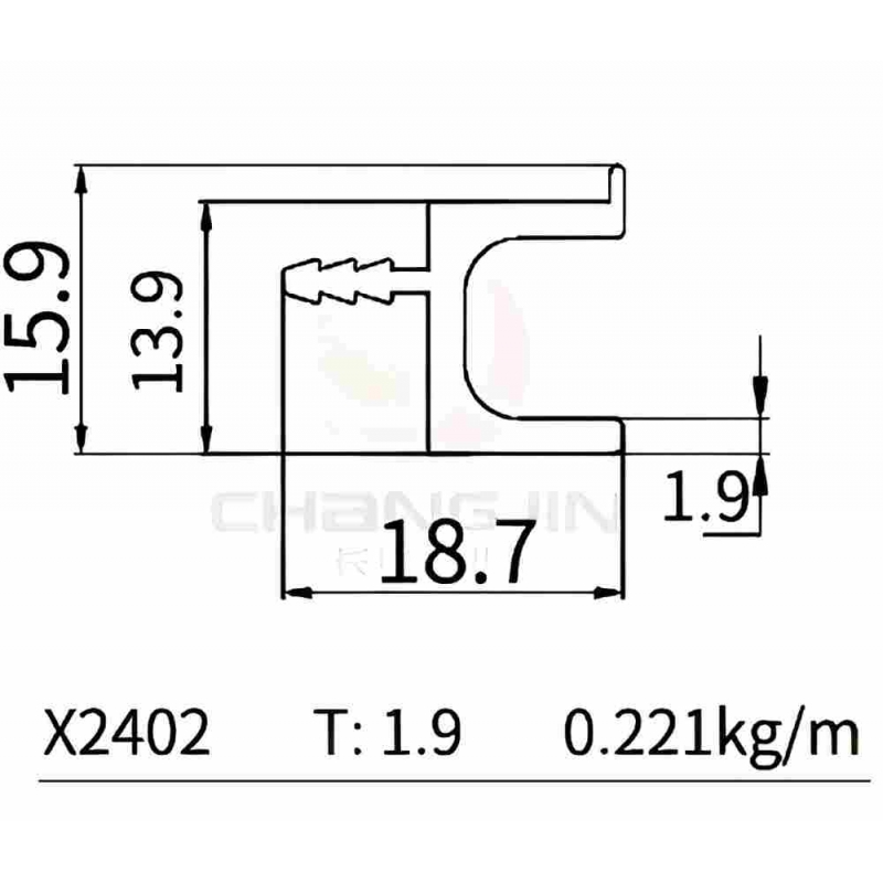 L  Handle Profile X2402