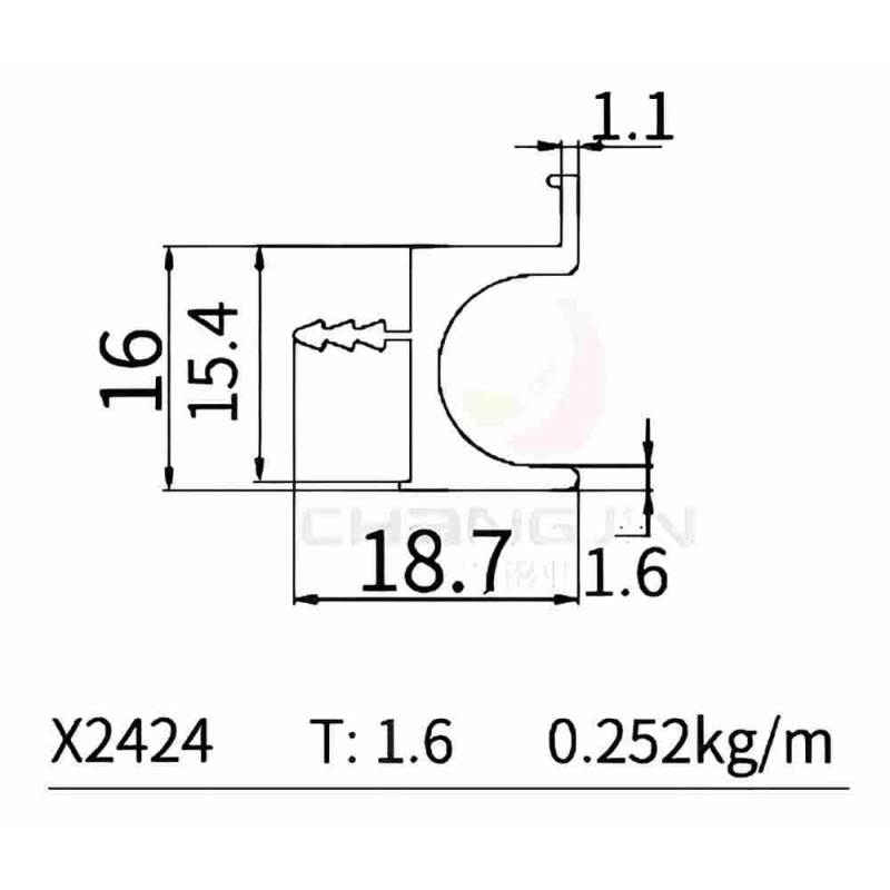L  Handle Profile X2424