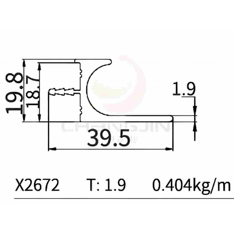 L  Handle Profile X2672
