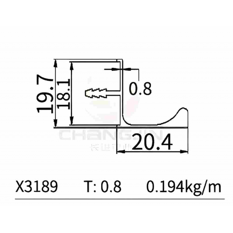 L  Handle Profile X3189