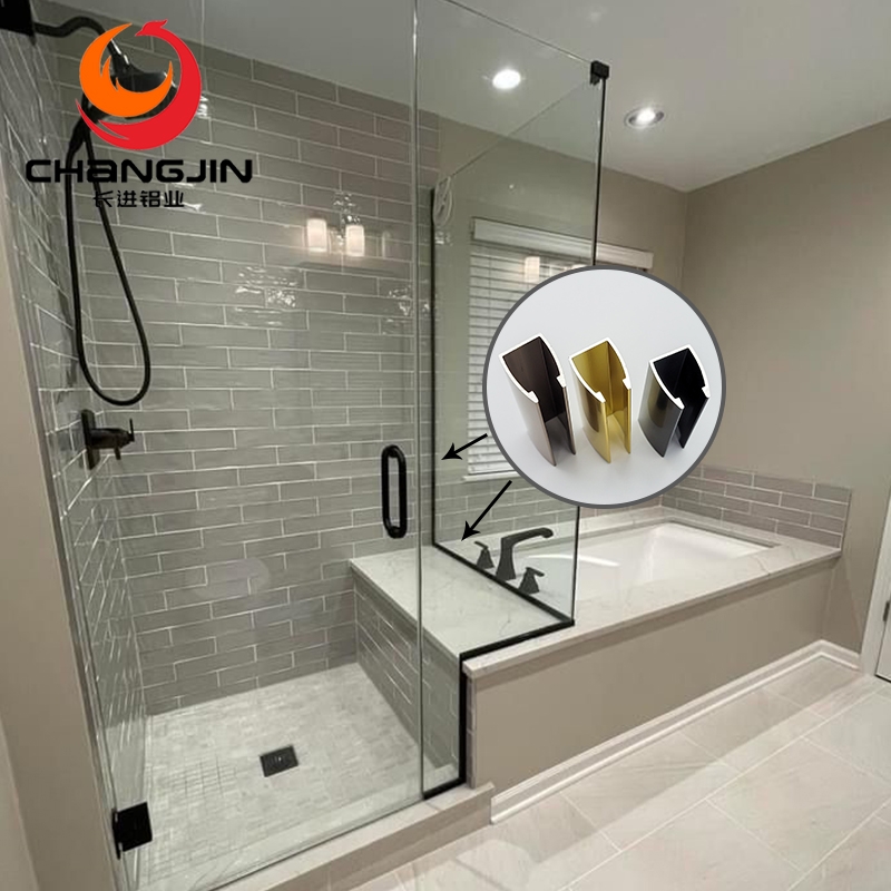 Aluminum U Channel Profile for Bathroom Glass Partition