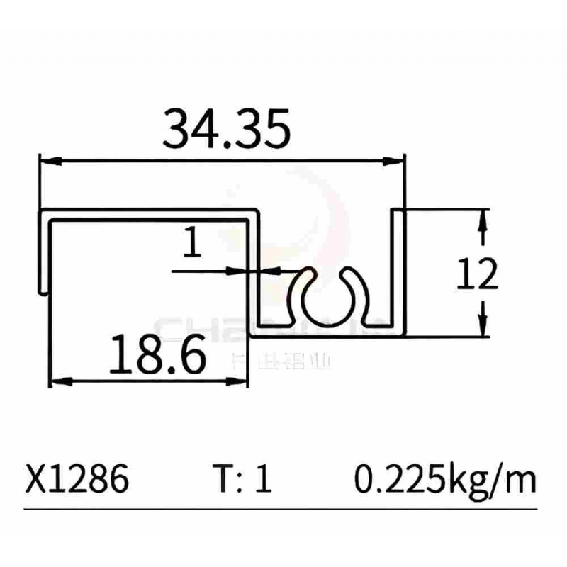  Wardrobe Door Profile X1286