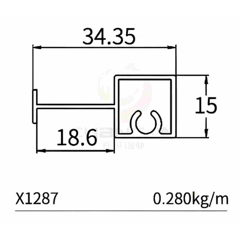  Wardrobe Door Profile X1287
