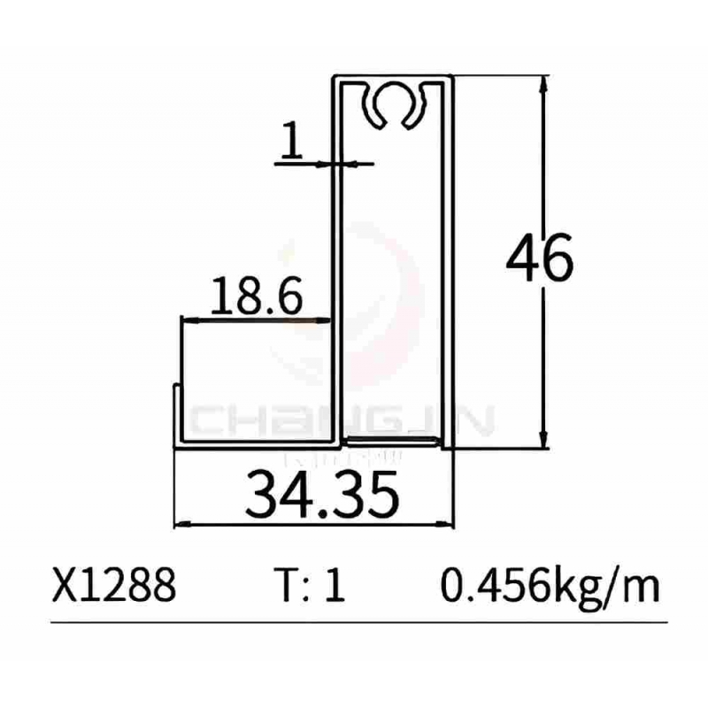 Wardrobe Door Profile X1288