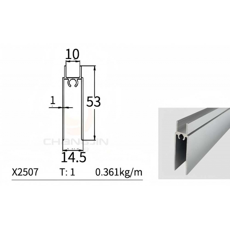  Wardrobe Door Profile X2507