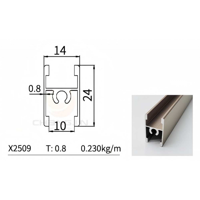  Wardrobe Door Profile X2509