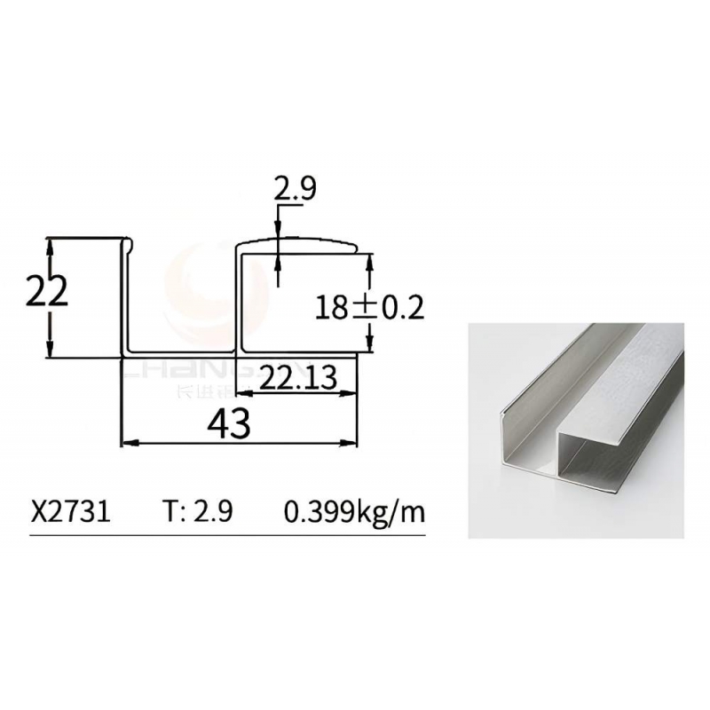 Wardrobe Door Profile X2731
