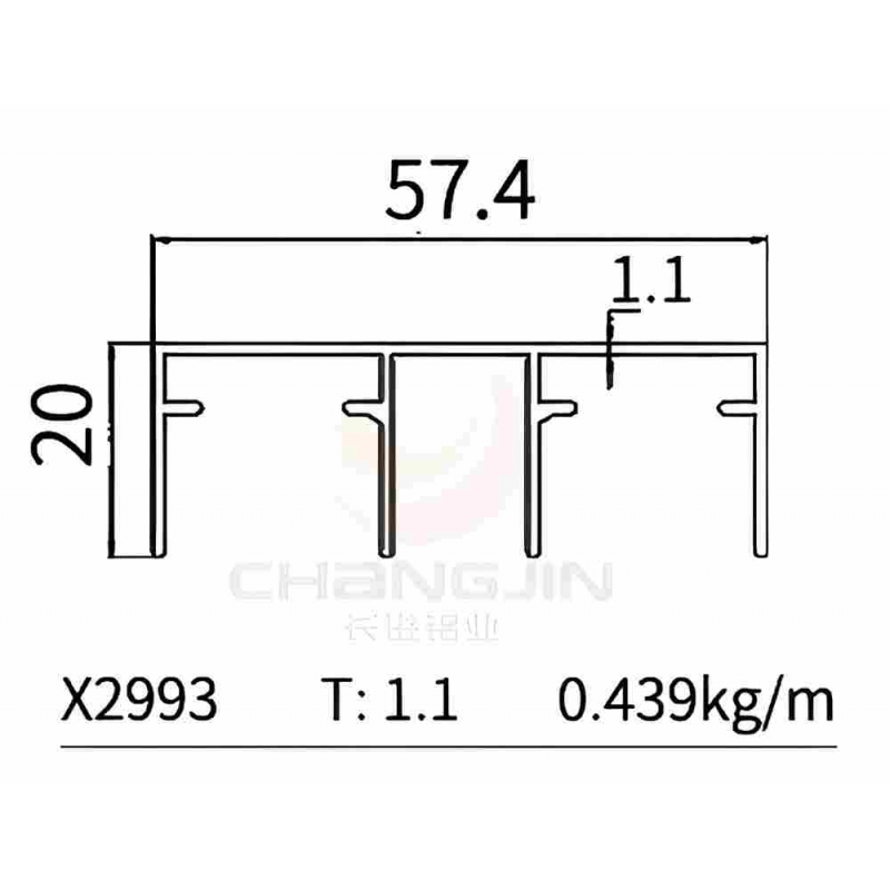 Wardrobe Door Profile X2993