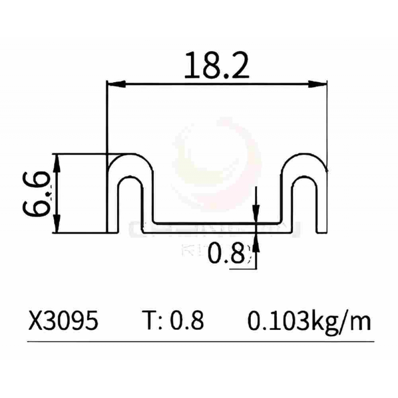 Wardrobe Door Profile X3095