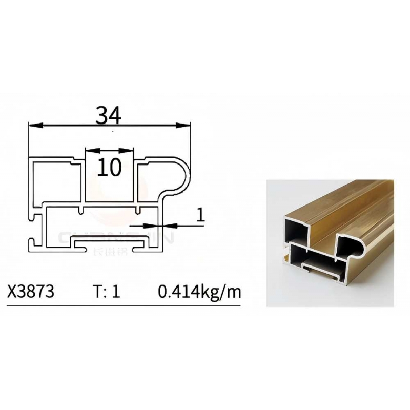  Wardrobe Door Profile X3873